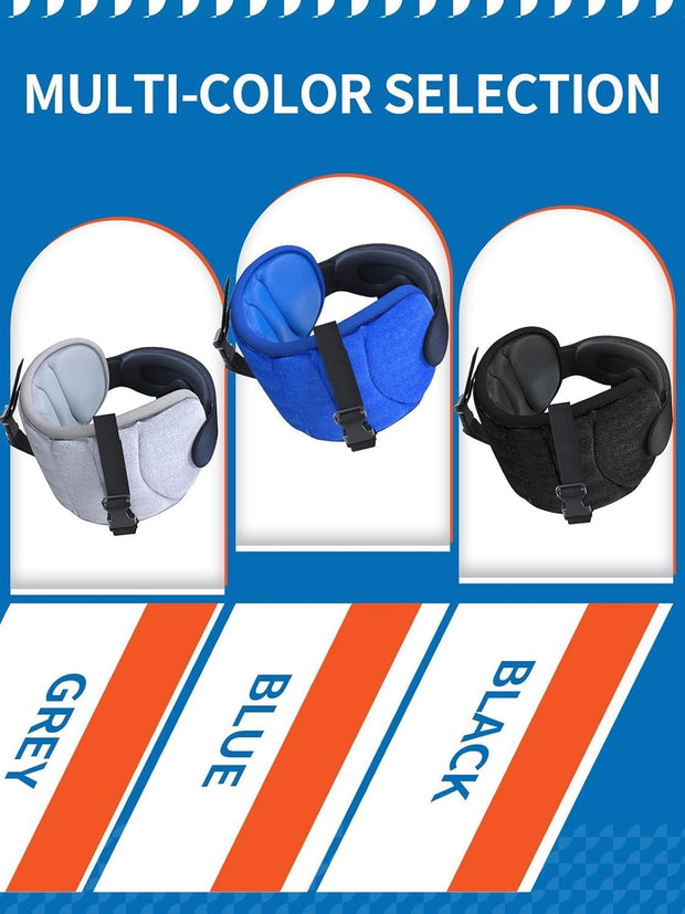 Travel Neck Pillow with Eye Mask – Ergonomic Memory Foam Pillow for Airplane & Car Travel