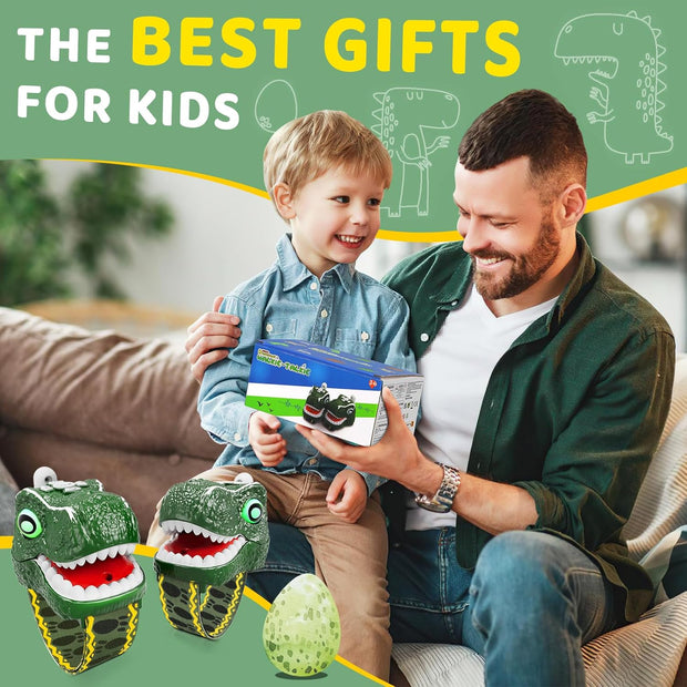 Dinosaur Walkie Talkies for Kids – T-Rex Camping Gear 2-Pack | 3 Channels, Long Range